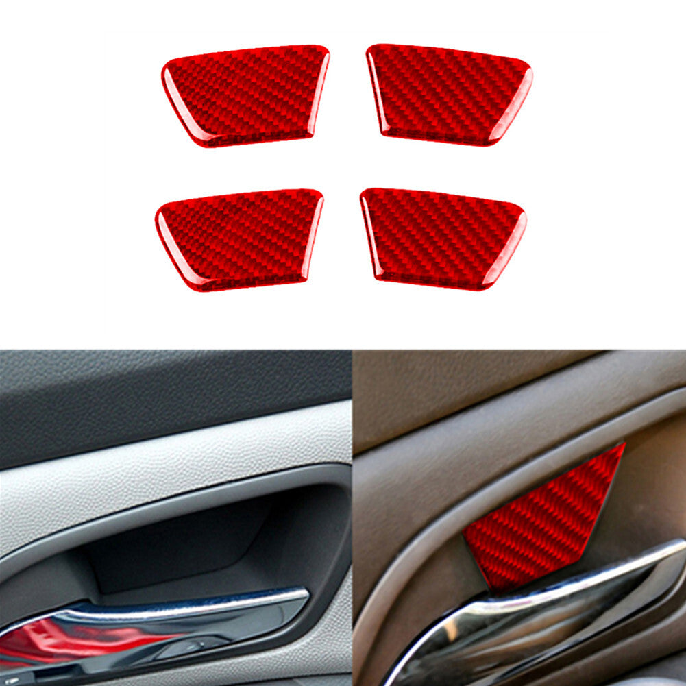 2Pcs Red Carbon Fiber Door Bottom Panel Cover Trim for RAM Promaster 2014-2021 v