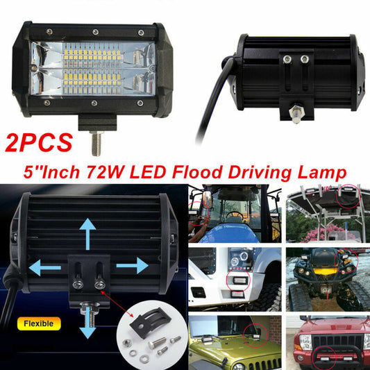 2 x 5-inch 72W LED Work Lights for Jeep Trucks and Boats Off-Road n