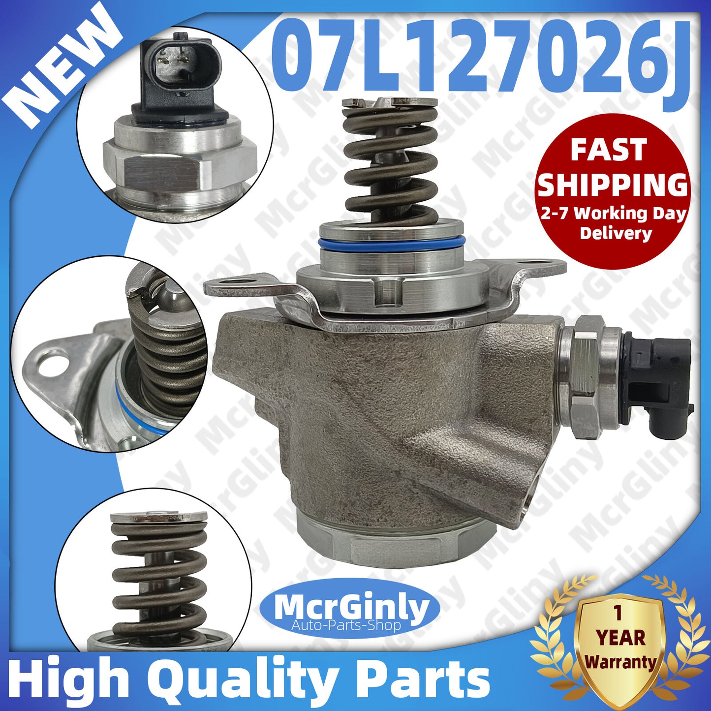 High-pressure fuel pump 07L127026AB is suitable for Touareg, for Audi A4, A5, A6, A7, for A8 , Q5, and Q7.