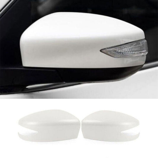 for Nissan Sentra 2013-2019 Pearl White Rear View Side Door Mirror Cover Trim 2X
