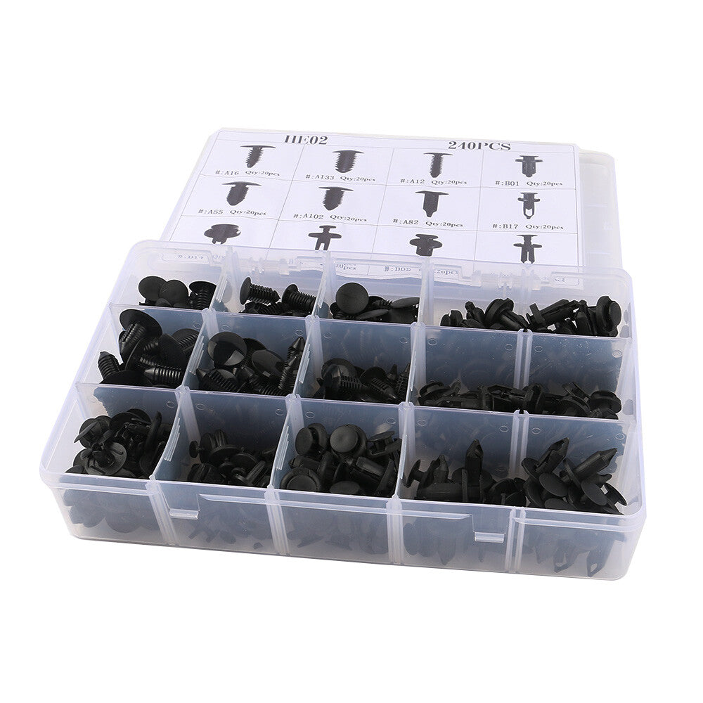 240Pcs Radiator Shield Retainers Clip Set for Ford for Toyota for Honda for Chrysler 12 Size
