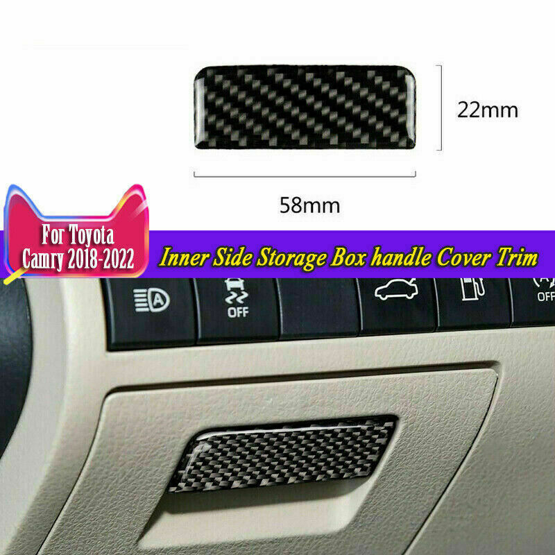 for Toyota for Camry 2018-2023 Real Carbon Fiber Front Side Storage Box Handle Trim