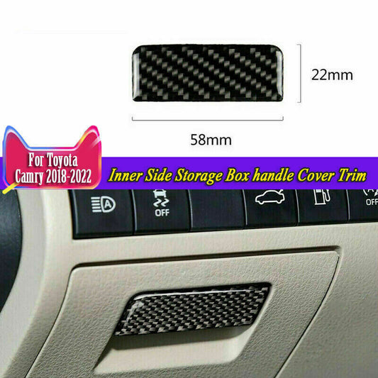 for Toyota for Camry 2018-2023 Real Carbon Fiber Front Side Storage Box Handle Trim