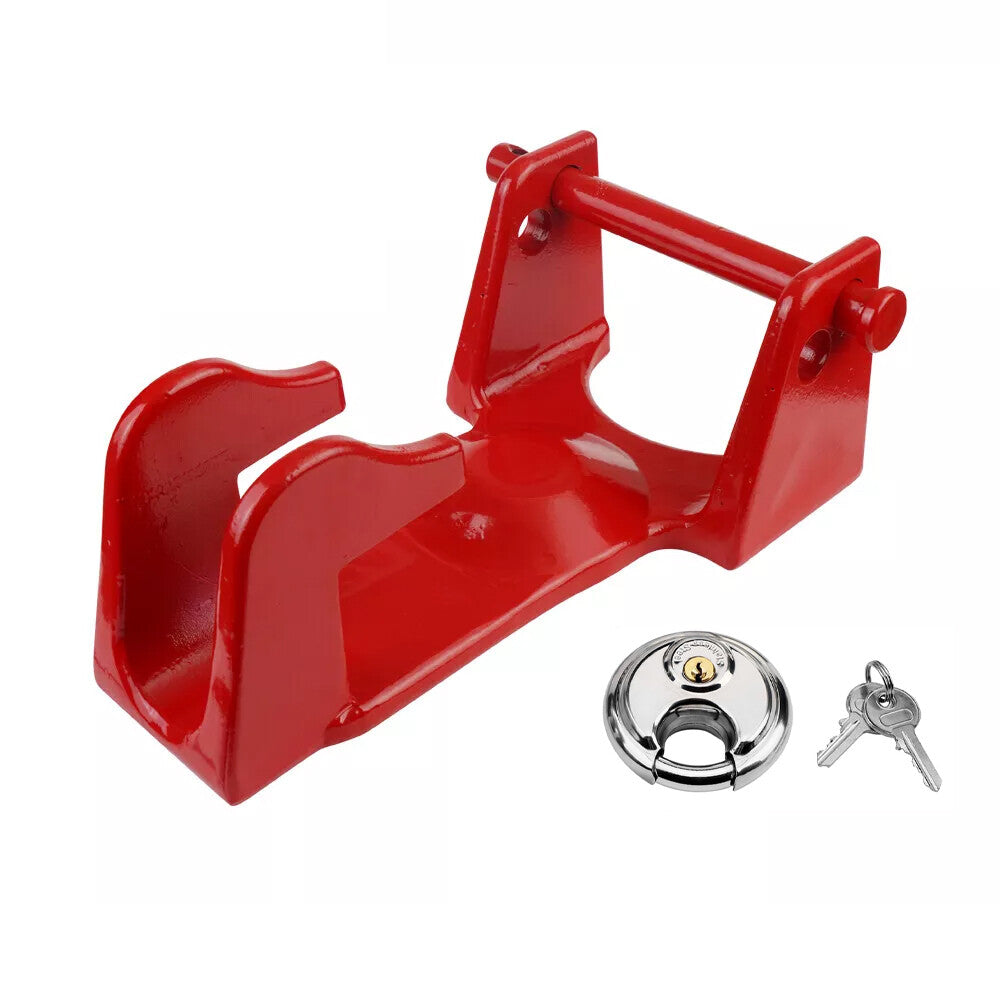 Red Gooseneck Coupler Trailer Lock for RVs Heavy Trailers Livestock Haulers