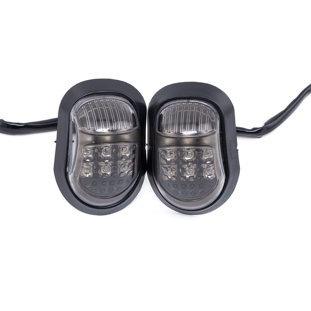 2x 12V Amber Motorcycle 9 LED Flush Mount Turn Signals Indicators Blinker Light Q