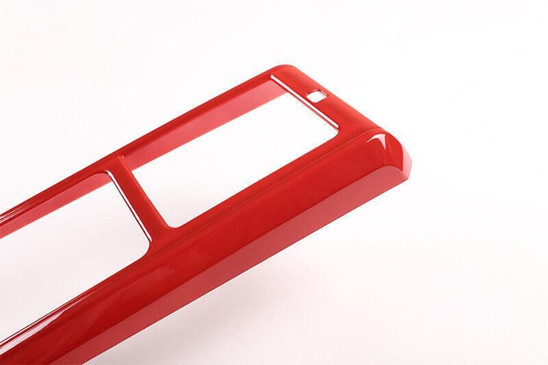 Red Painted Central Console Gear Shift Frame Trim for Toyota Tacoma 2016-2021