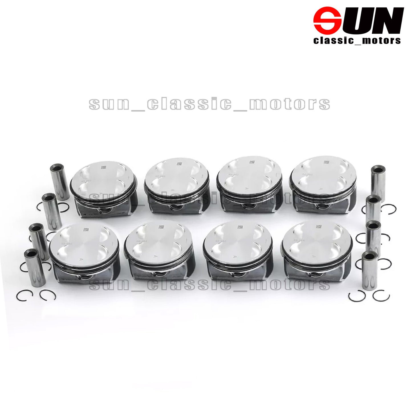 8-Piece Piston and Ring Set STD for 550i, 650i, 750i, X5, E63, E64, E53, E70, N62B48 4.8L