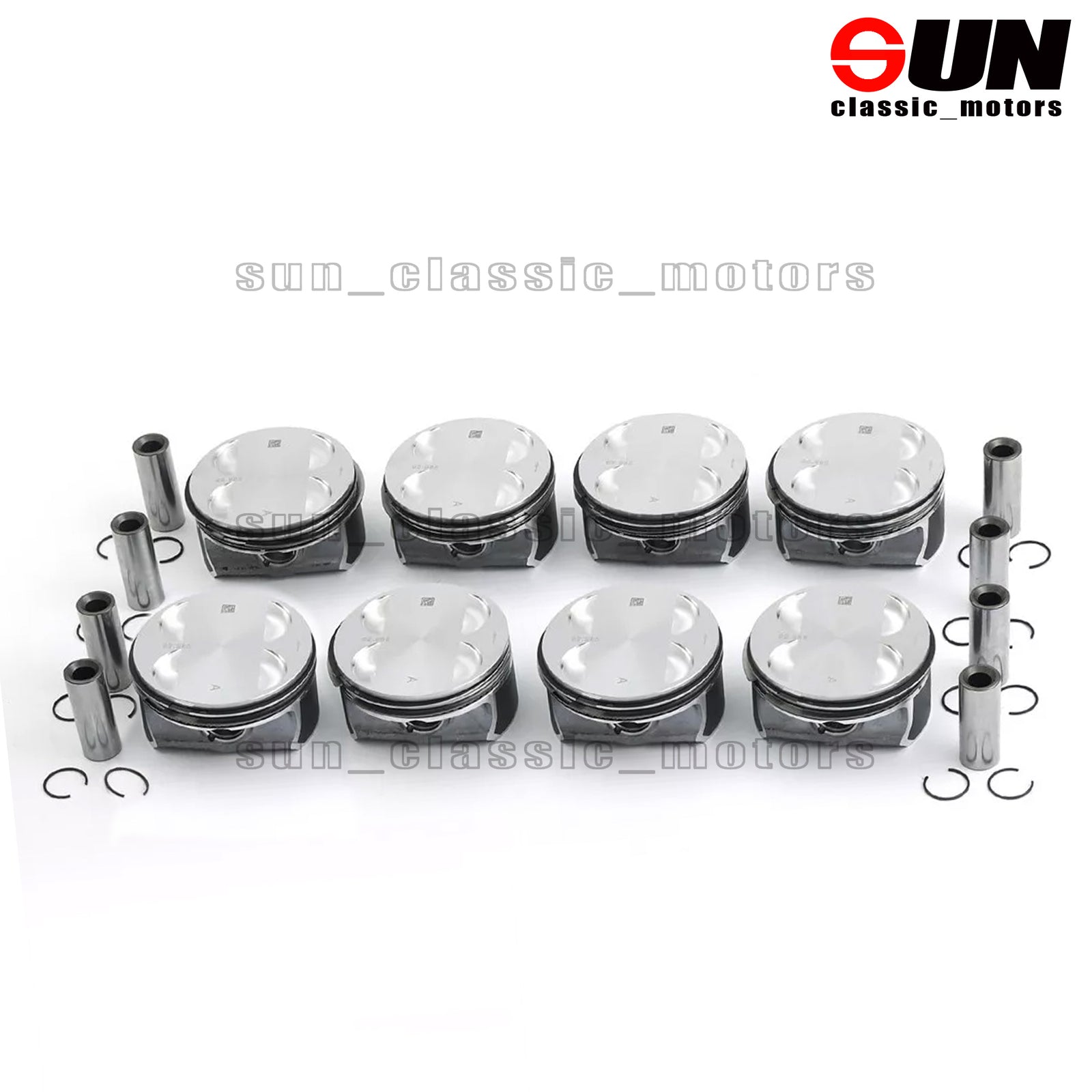 8-Piece Piston and Ring Set STD for 550i, 650i, 750i, X5, E63, E64, E53, E70, N62B48 4.8L