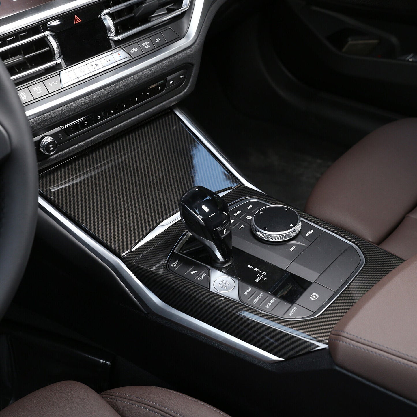 for BMW 220i M240i G42 2022+ Carbon Fiber Style Center Console Trim Cover