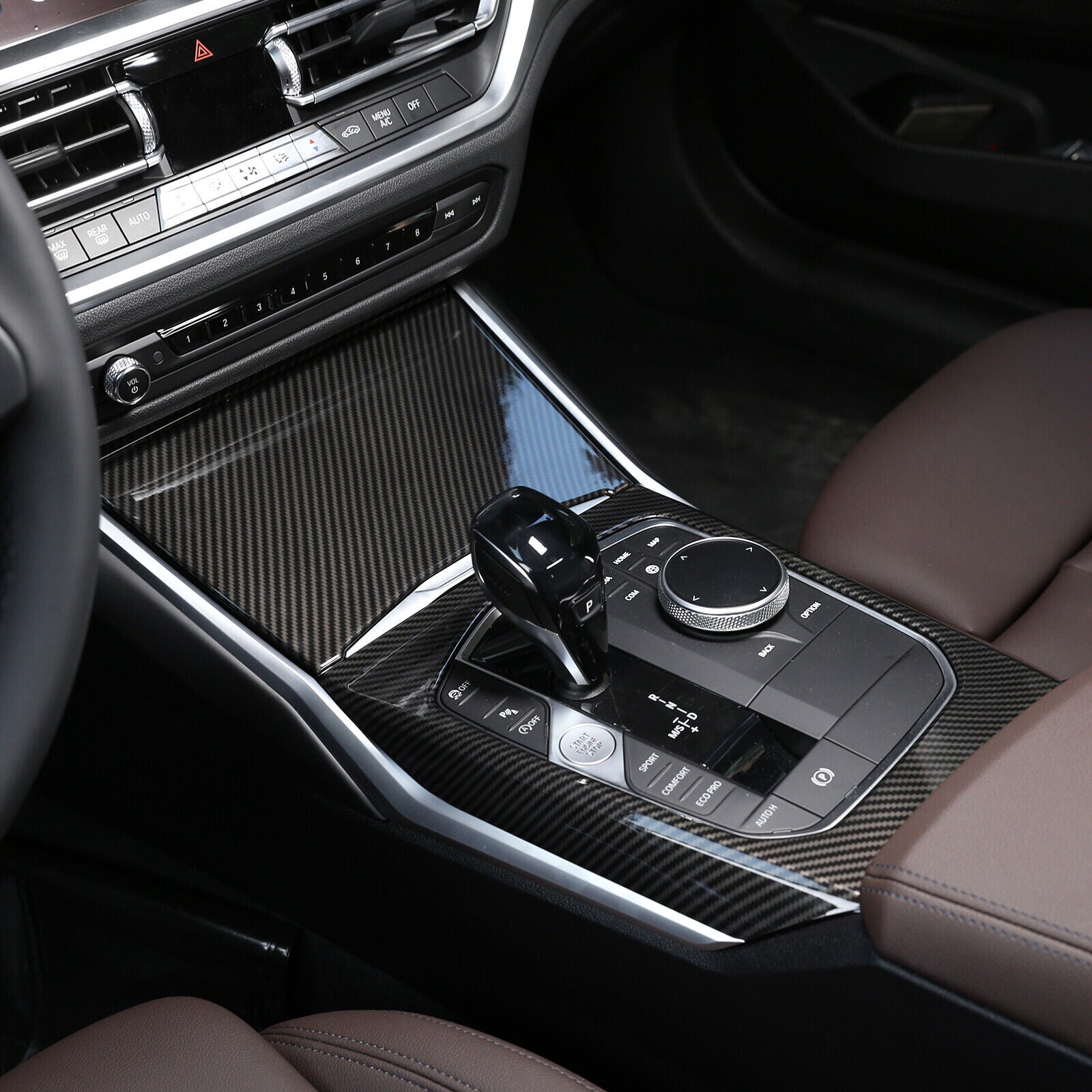 for BMW 220i M240i G42 2022+ Carbon Fiber Style Center Console Trim Cover