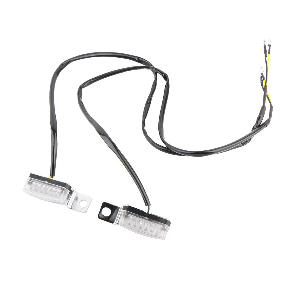 2 for Mini Motorcycle LED Turn Signal Flashing Lights Indicator Lights Amber Lights + Bracket
