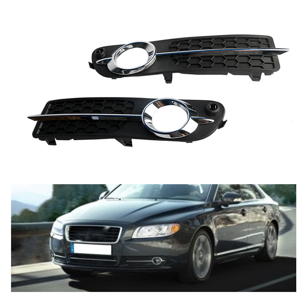 Fits For S80 V70 2009-2013 2x Left  Right Fog Light Cover W/Chrome Moulding