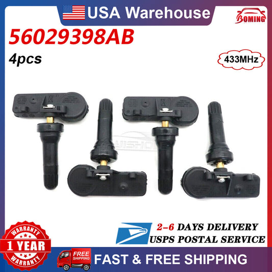 4PCS New 56029398AB Tire Pressure Sensor TPMS for Dodge for Chrysler for Jeep for RAM