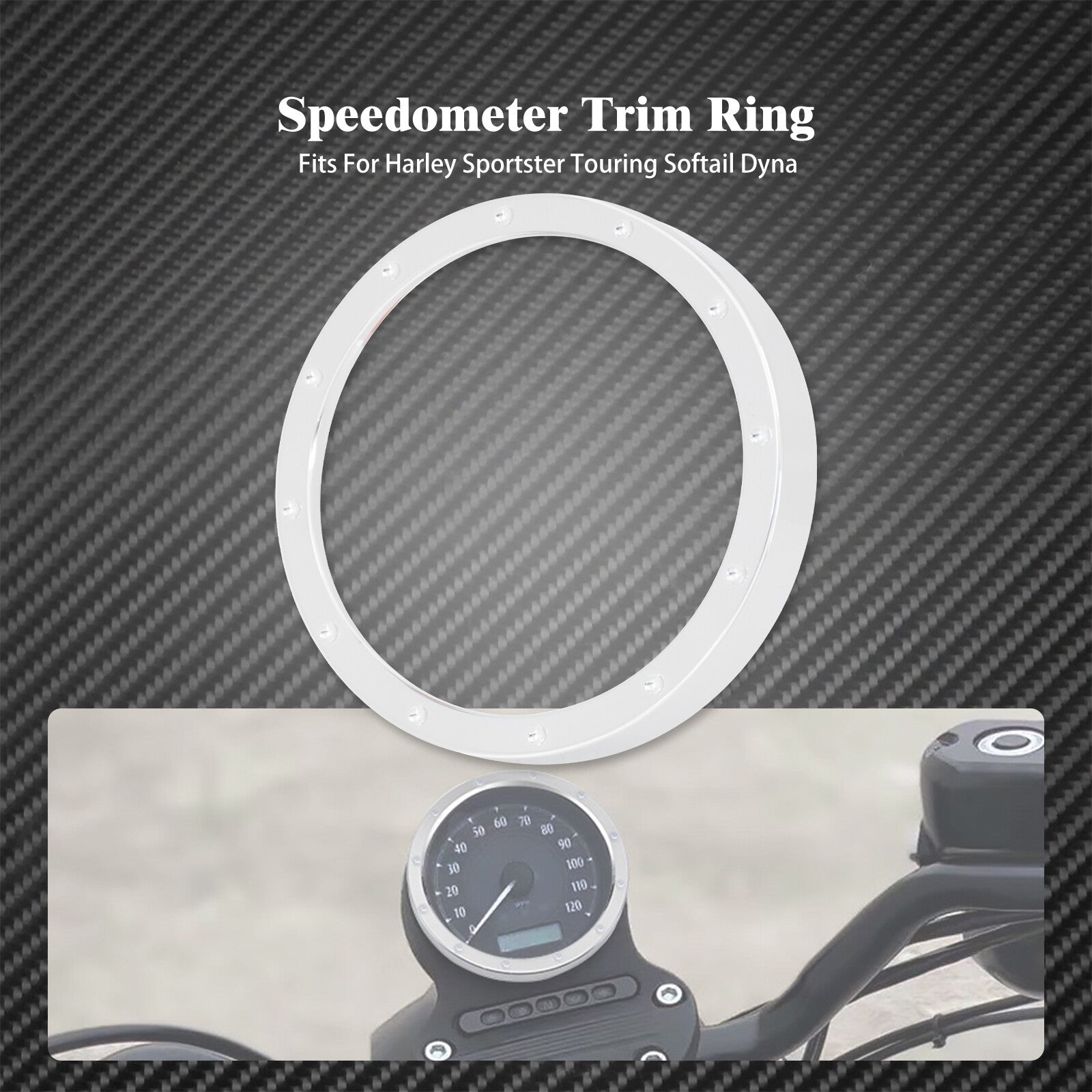 Chrome Speedometer Gauge Trim Ring Fit For Sportster Dyna Street Bob Low Rider Q