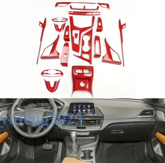 ABS Red Carbon Fiber Inner Molding Full Set Decor Trim for Cadillac CT4 2020-24