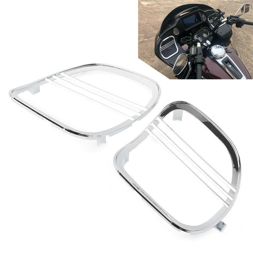 Tri-Line Speaker Grille Cover Trim Chrome for Harley Road Glide FLTRX 2015-2021 Q