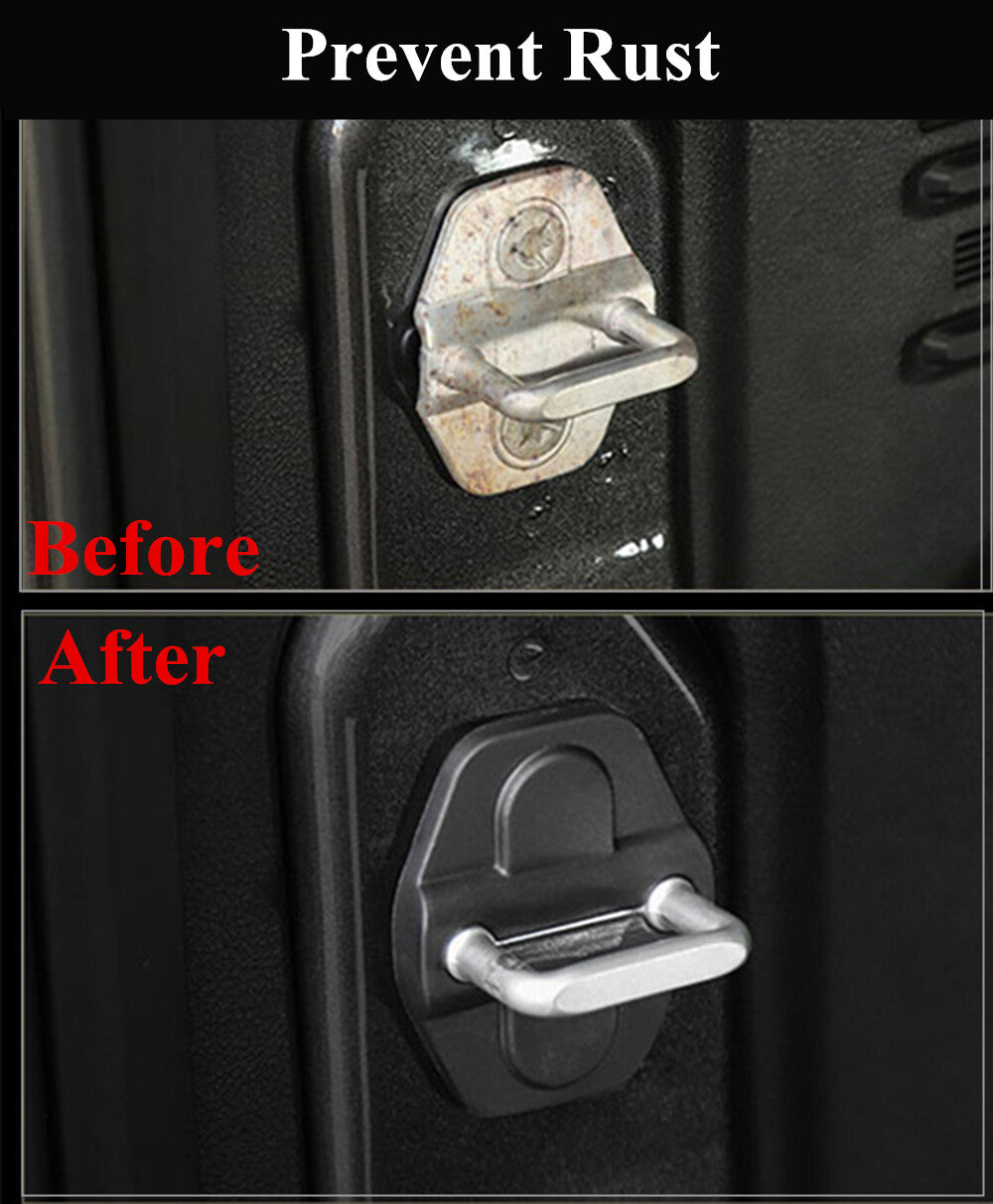 8-PACK Door Lock Cover + Screw Protector Trim for Jeep for Wrangler JL JT 2018-2024