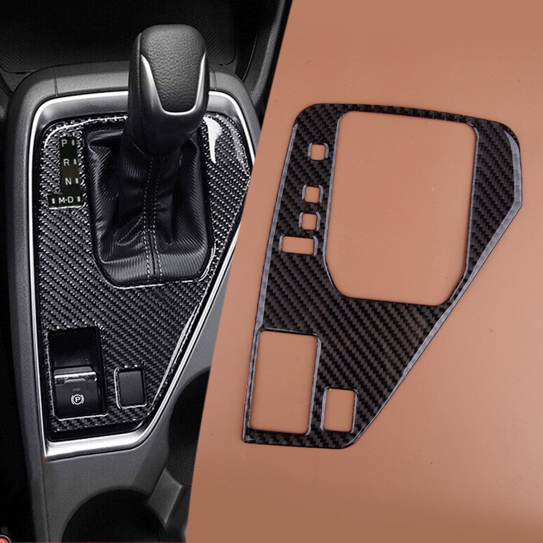 Carbon Fiber Gear Shift Panel Trim Cover Fit for for Subaru Crosstrek 2024 Replace v