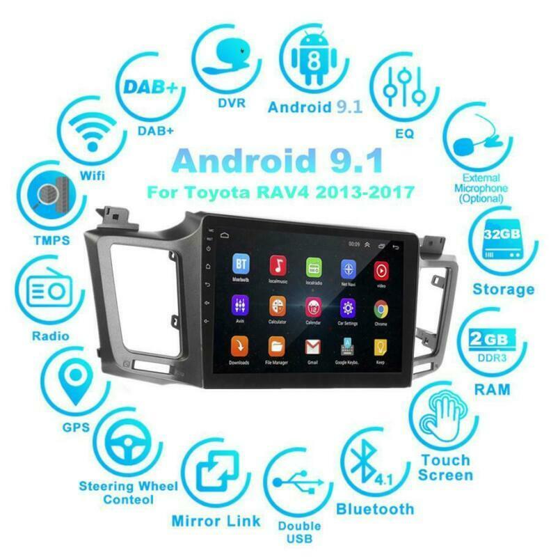 Suitable for RAV4 2013-17 Car Radio Stereo 10.1-inch Android 8.1 GPS OBD DAB 2+32GB n