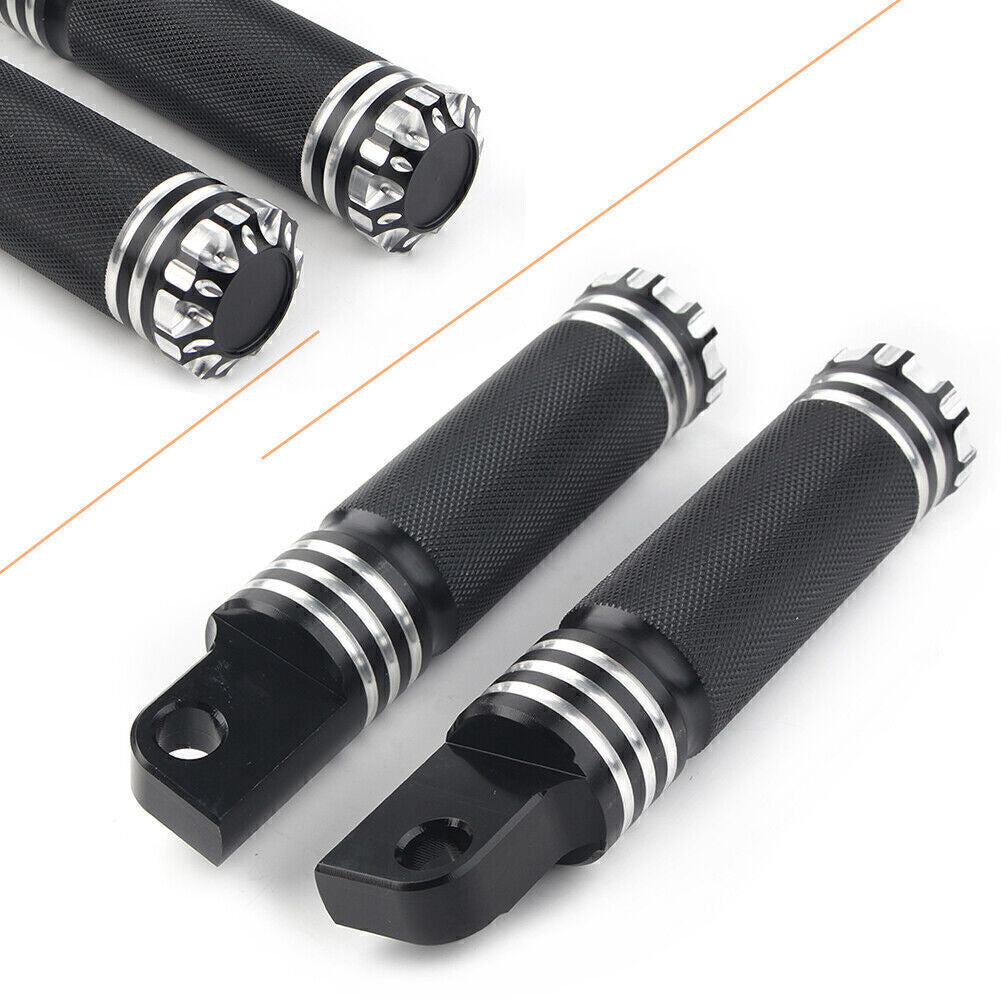 Male Mounts Footrest Footpeg Pedal Foot Pegs Rest Fit for Harley Davidson Bike Black