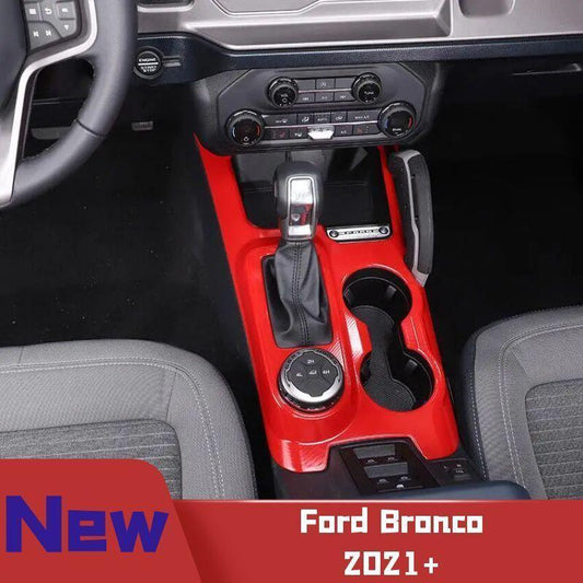 Fit for Ford Bronco 2021-2023 Red ABS Car Gear Shift Panel Cover Accessories