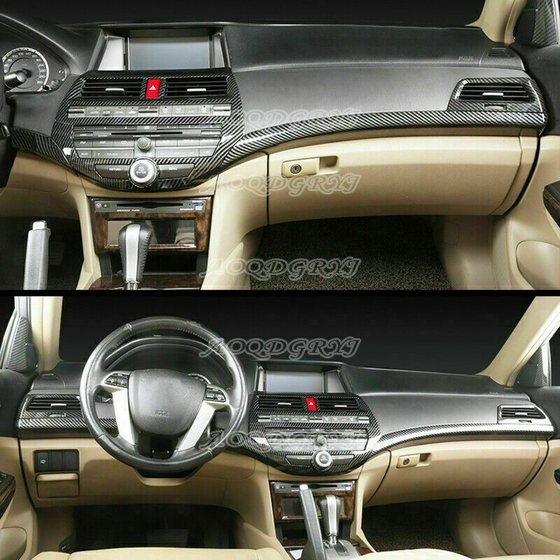 for Honda Accord 4DR 2008-2012 Carbon Fiber Central Console Dashboard Strip Trim