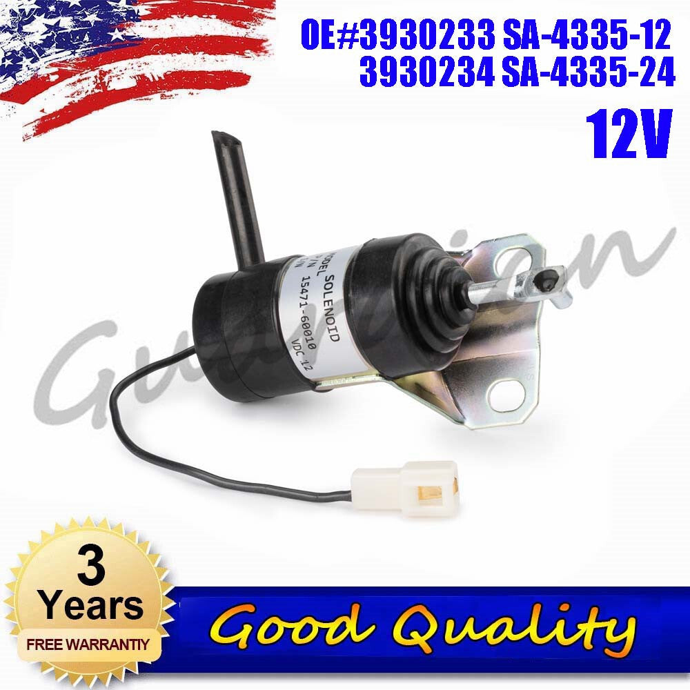 Fuel shut-off solenoid valve 3930233 is suitable for HITACHI for HYUNDAI KOBELCO KOMATSU .