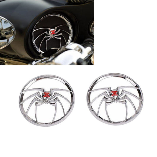 Chrome Widow Spider Speaker Grills Cover for Harley Touring Electra Street 96-13 Q