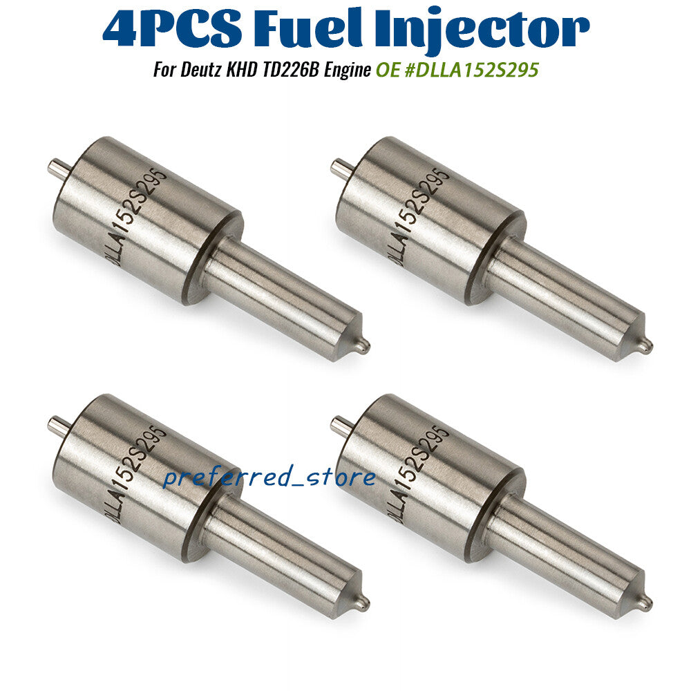 4-piece fuel injector nozzle set for Deutz KHD TD226B diesel engine DLLA152S295- v