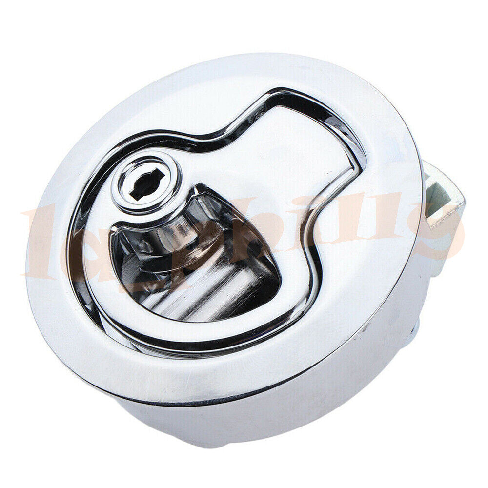 50mm New Flush Pull Slam Latch Hatch With Lock 1/2 Inch Door For RV Marine Boat Q