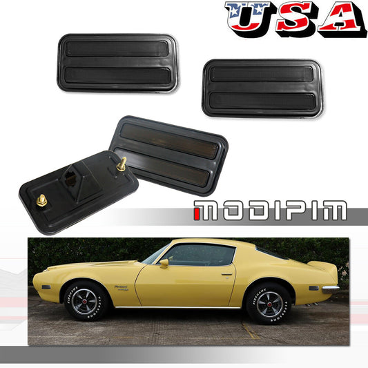4-Pack Smoked Front and Rear Side Marker Light Covers for 70-81 for Pontiac Firebird/Trans- v