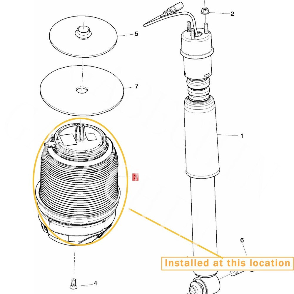 Suitable for Bentley Mulsanne 2011-2016 Rear Left Air Suspension Spring Bag 3Y5616001F