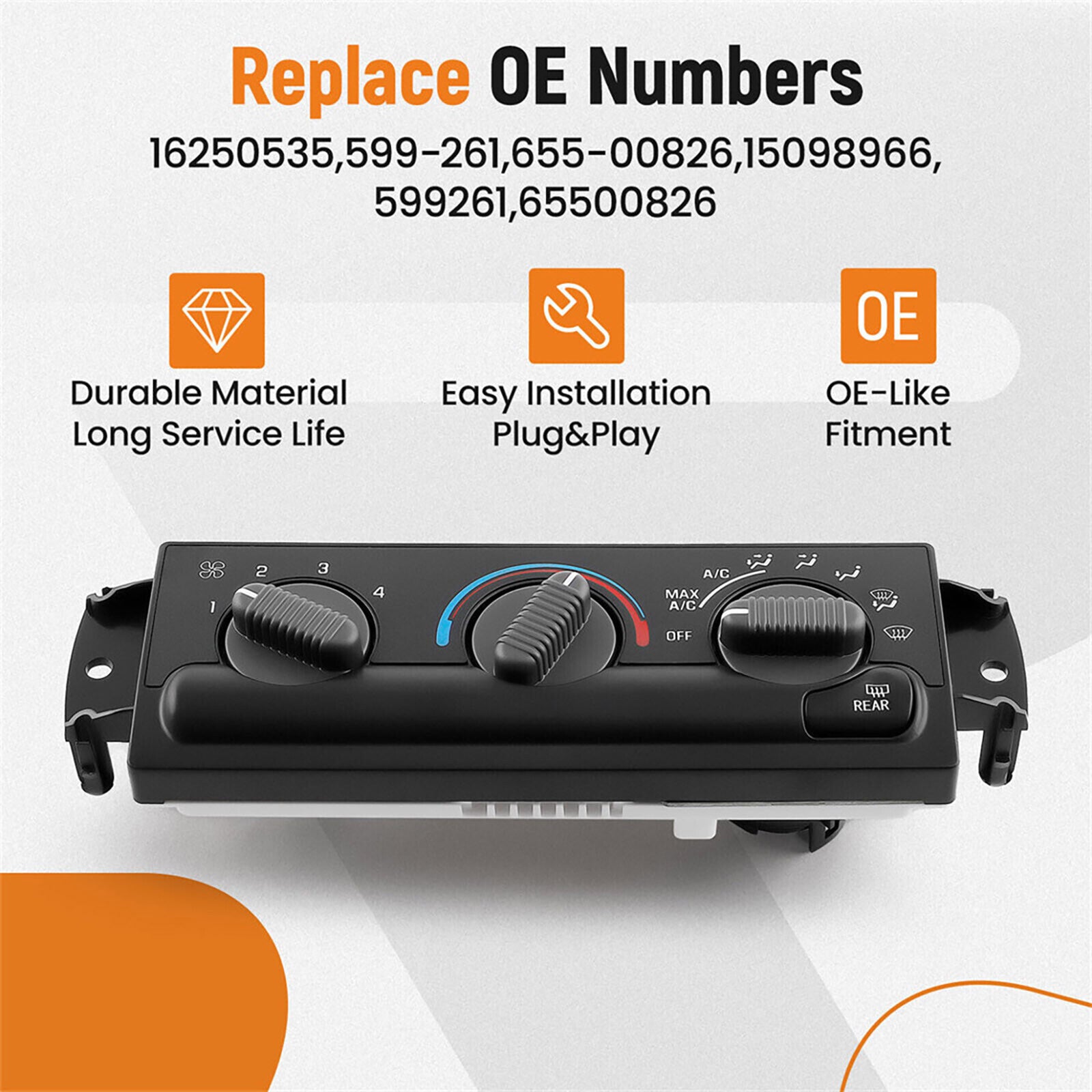 A/C Heater Climate Control Switch for Oldsmobile Bravada 1999-2002 1509896