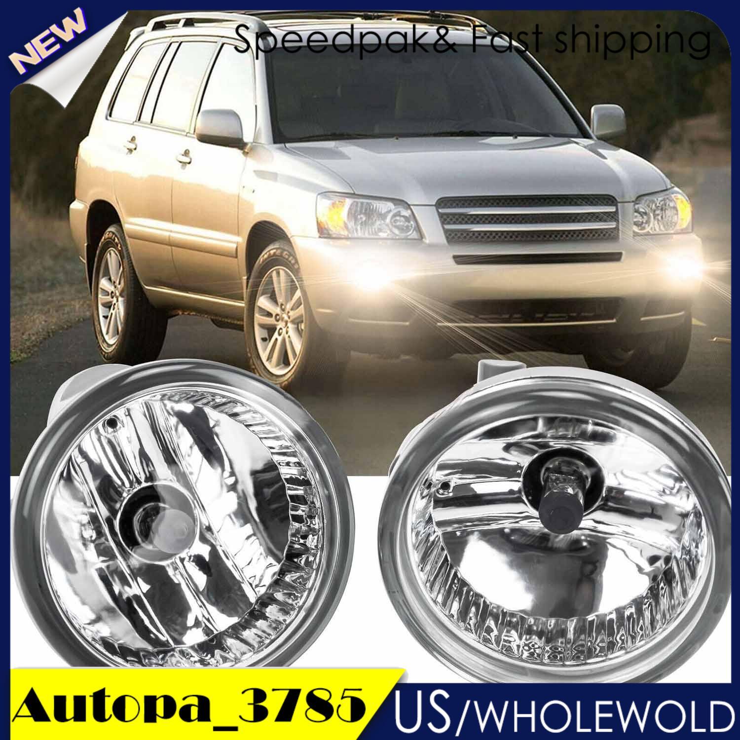 1Pair Front Fog Light Lamp with bulbs For 2004 2005 2006 2007 for Toyota Highlander
