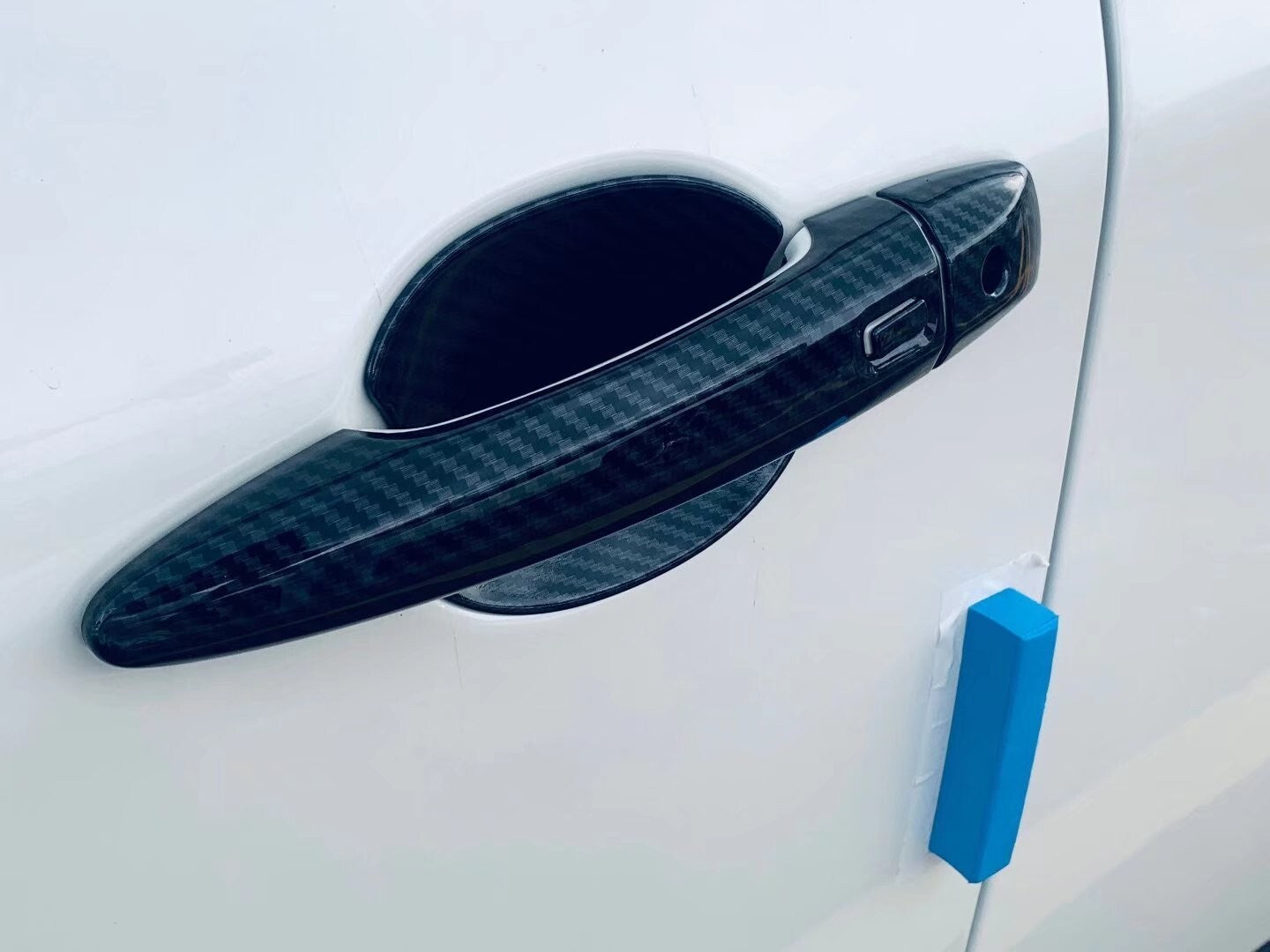 Carbon Fiber Door Handle+Bowl Cover Trims for Nissan Rogue 2021 Car Accessories