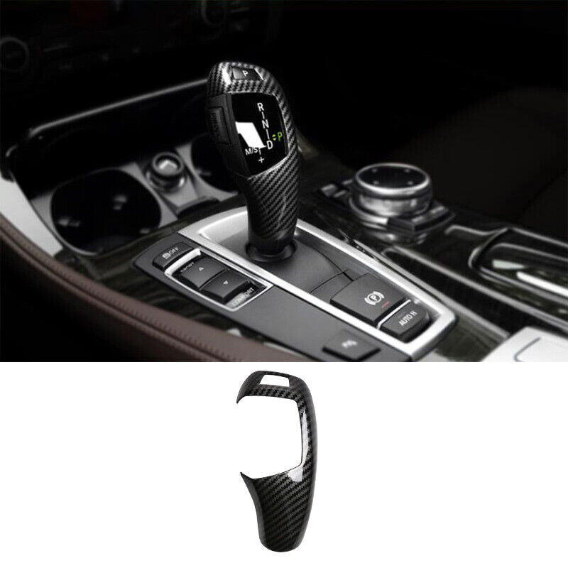 Carbon Fiber Gear Shift Knob Shifter Lever Cover Trim 1P for BMW X3 F25 2011-17