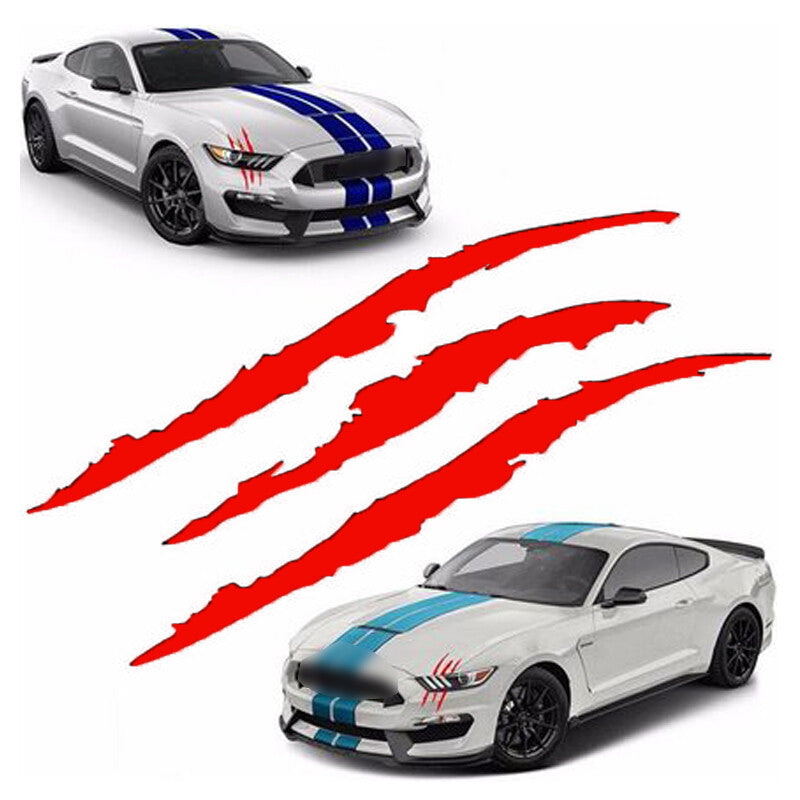 38cm Car Headlamp Vinyl Eye Catching Claw Marks Decal Sticker Waterproof L&R Set v