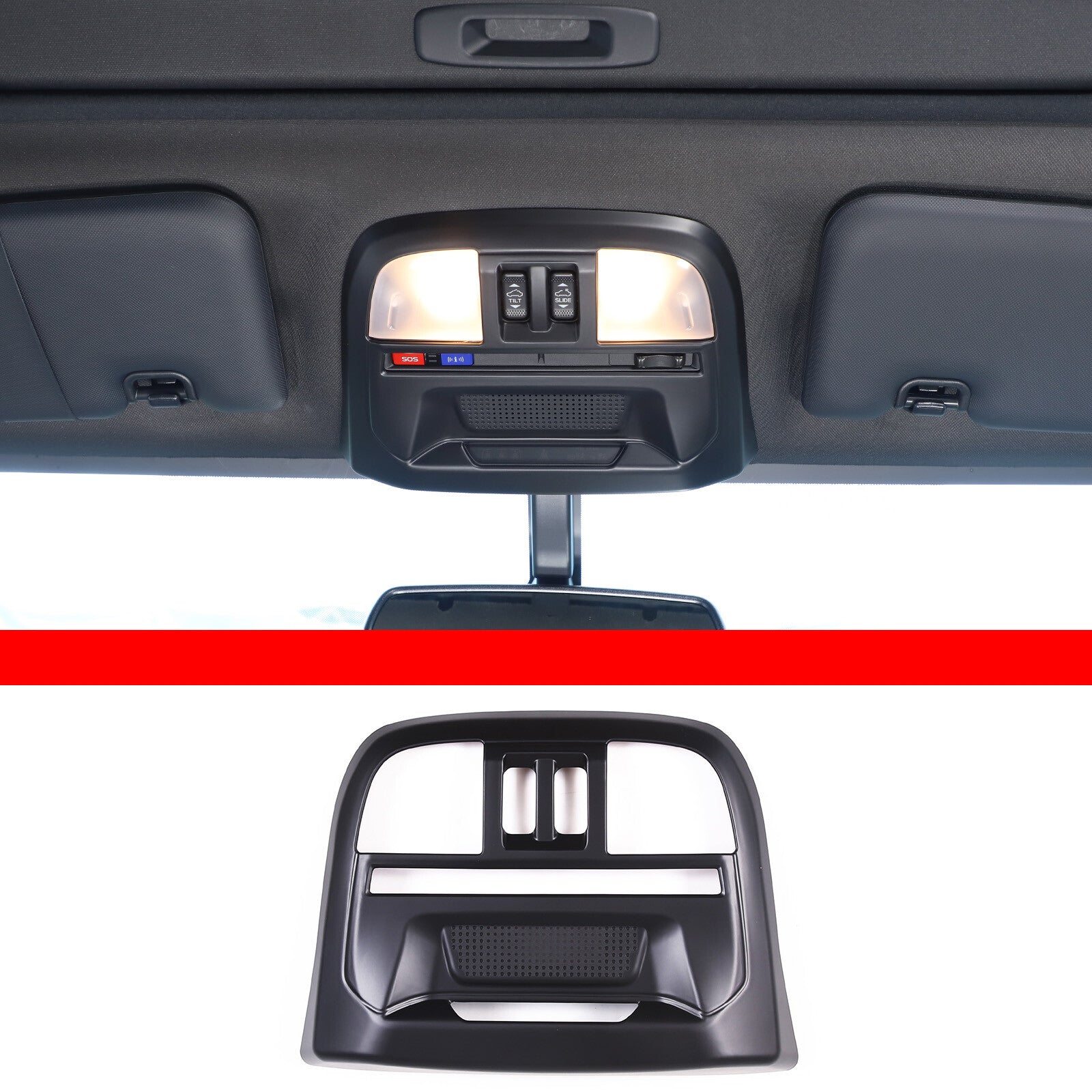 Blue Automotive Front Water Cup Holder Cover Trim for Tacoma 2024- v
