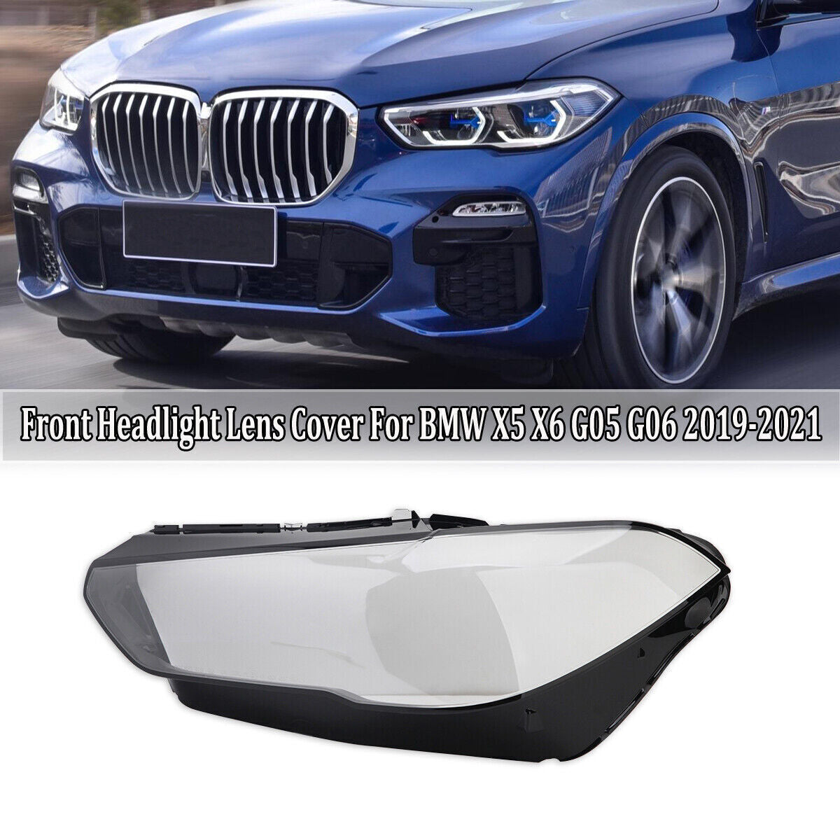 Front Left Side Headlight Lens Cover Shell for BMW X5 G05 X6 G06 2019 2020 2021 Q