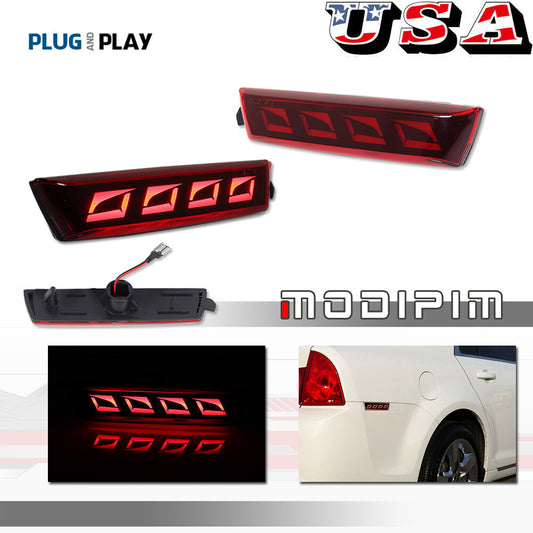 for Malibu 2008 - 2012 Replacement Red Lens LED Rear Side Marker Lights - v