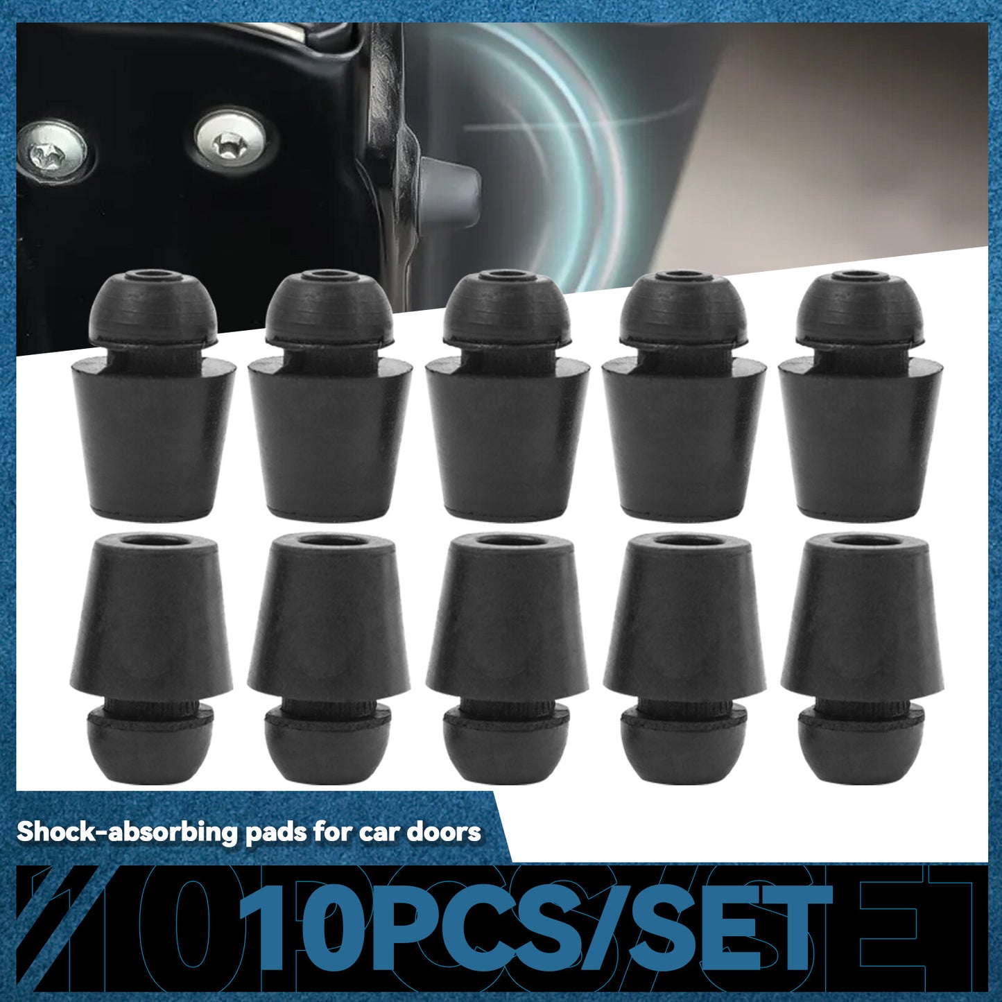 10x Car Door Dampers Buffer Bumper Rubber Pad Anti Shock Absorbing Cap Universal