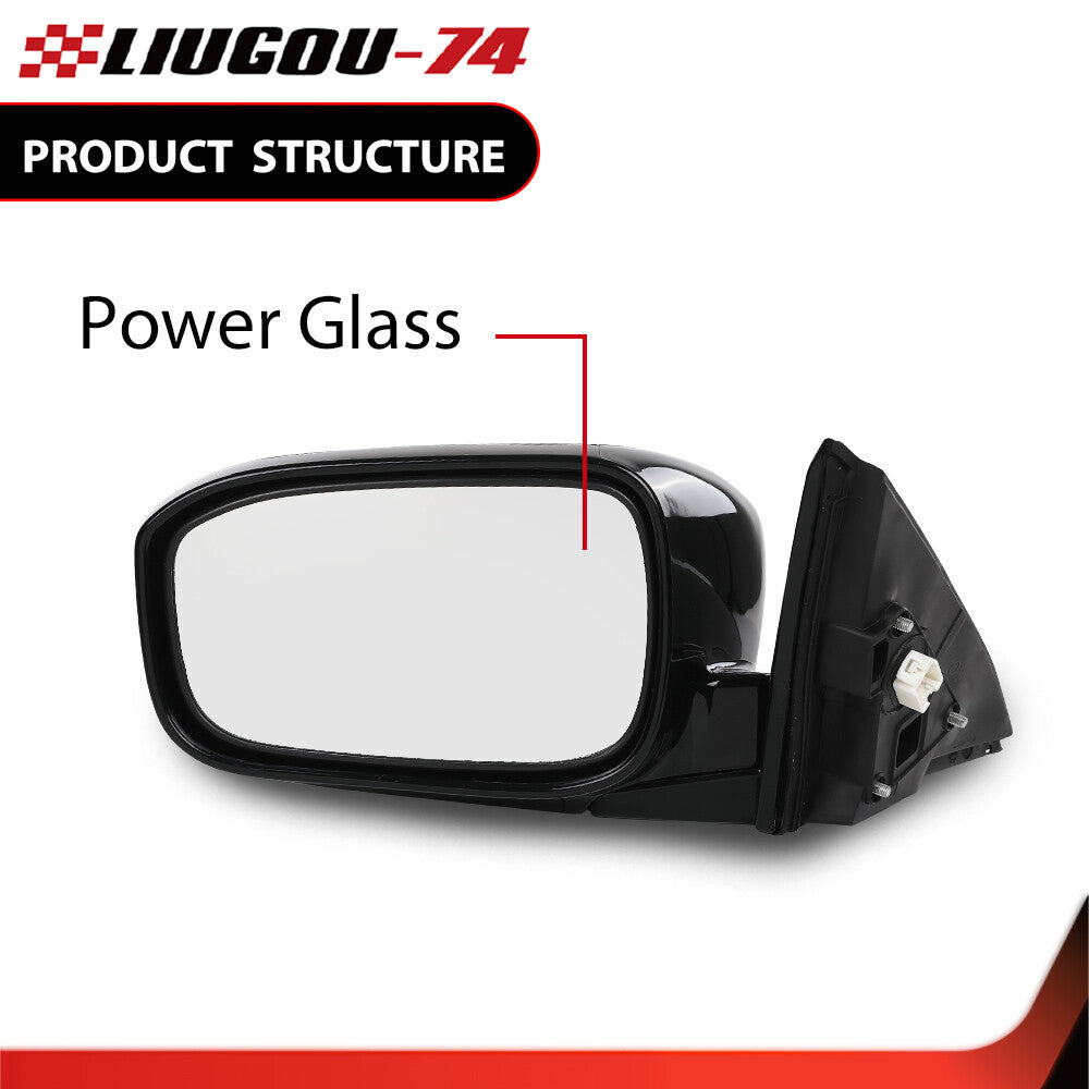Front Power Mirror Fits for Honda Accord Sedan 2003 - 2007 Driver Side Gloss Black - v