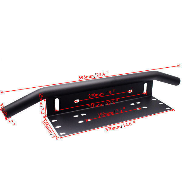 Heavy-duty off-road SUV bumper license plate mounting bracket with LED fog lights - n