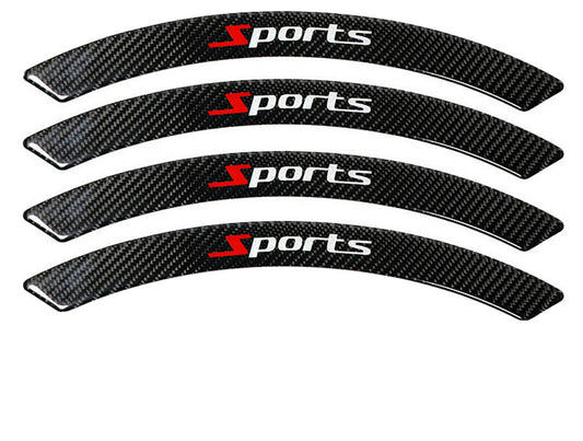 4x Carbon Fiber Wheel Eyebrow Fender Flares Arch Cover Strip Car Exterior Trims