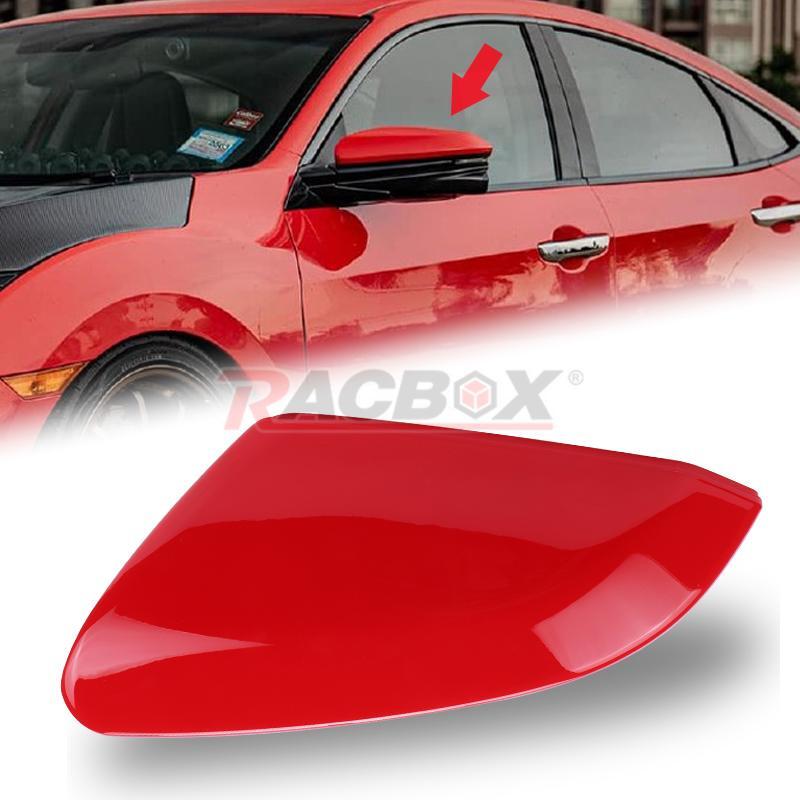 Front Left Driver Side Mirror Cap Cover Replacement Red for Honda for Civic 2016-21