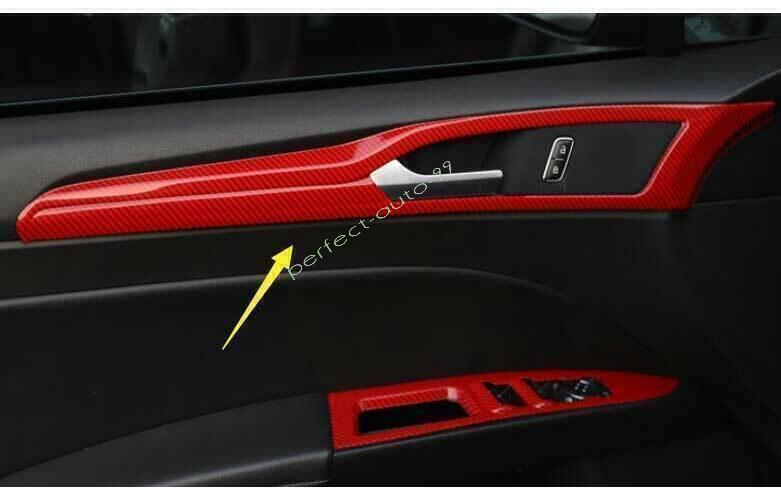 for Ford Mondeo/Fusion 2013-2020 Red Carbon Fiber Inner Door Panel Strip Trim 4X