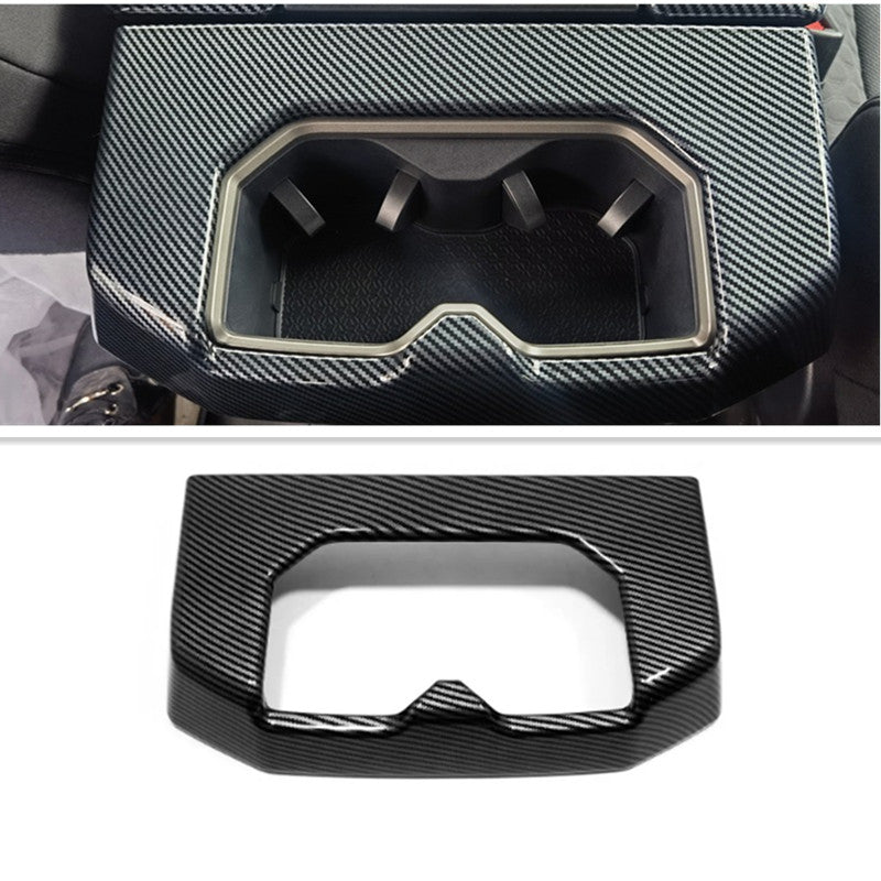 Carbon fiber Rear Water Cup Holder Trim frame 1pcs FOR Tundra 2022 2023 v