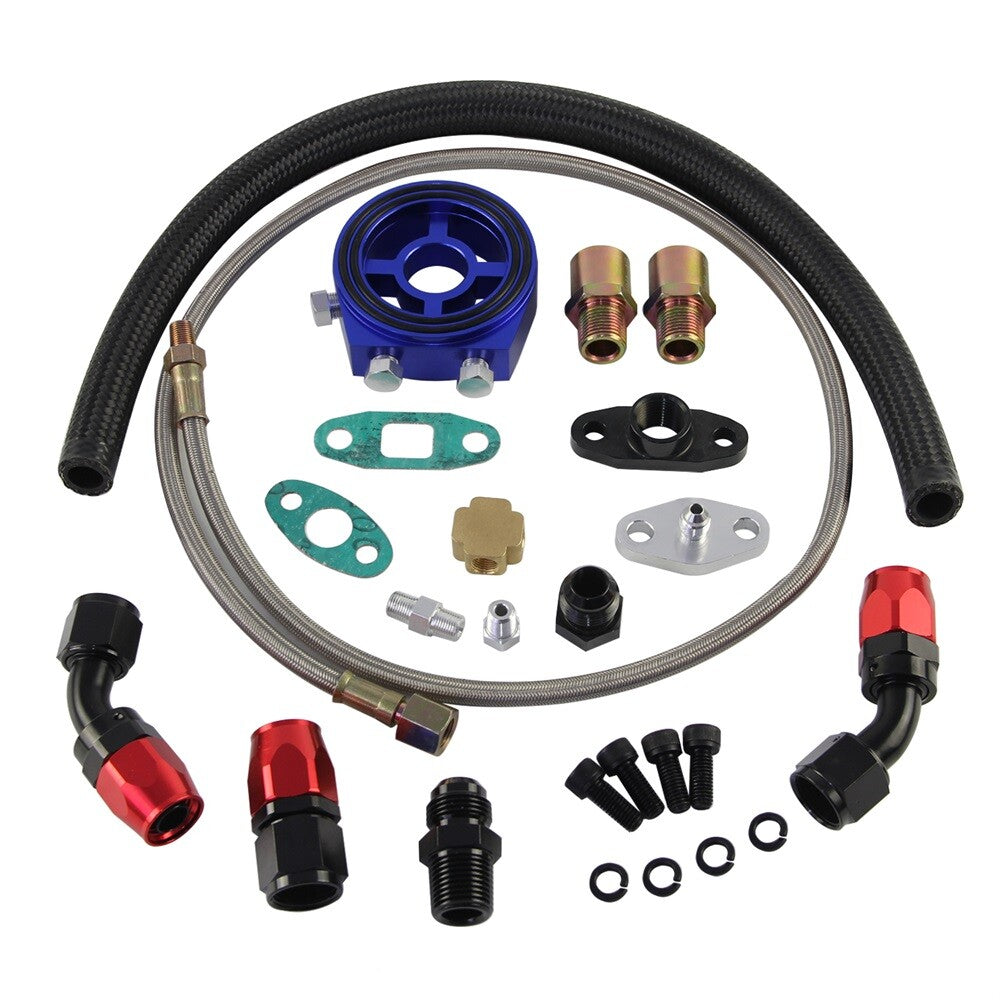 Turbo Oil Return Drain+ Feed Line + Sandwich Adapter Plate for Honda K24 T3 T4