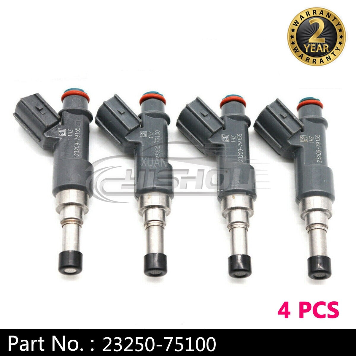 4-piece fuel injector 23250-75100 for 4Runner 4.0L (2010), Tacoma 2.7L (05-13), and 4.0L (05-11-).