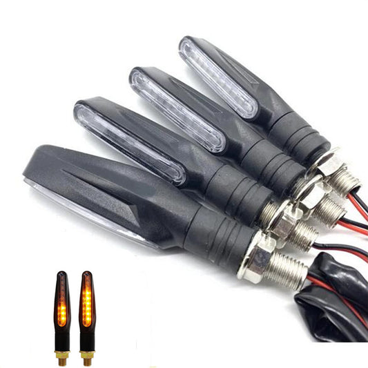 4pcs Motorcycle Turn Sequential Signals LED Blinker Flowing Water Flashing Light